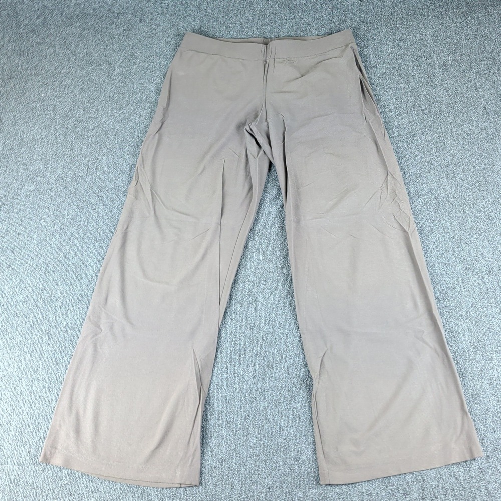 Eileen Fisher Pants Large Womens Taupe Brown Wide Leg Stretch Pull On Viscose L — photo 2